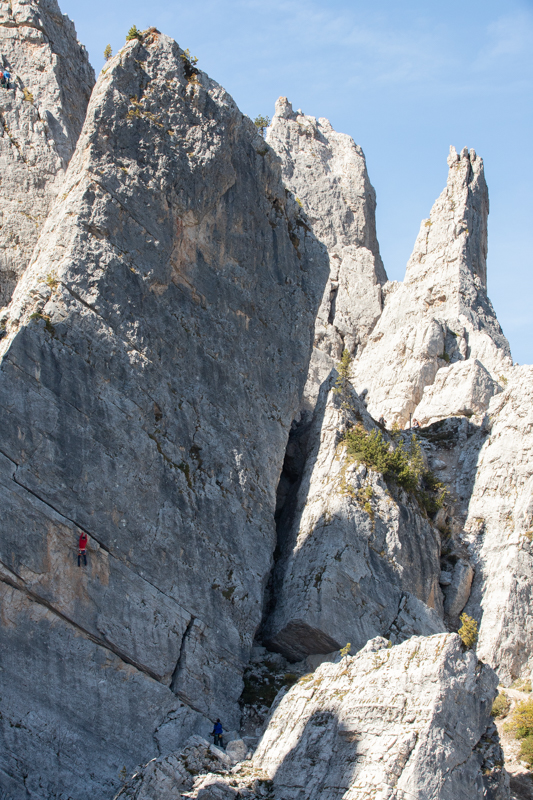 Climbers in Dolomites.